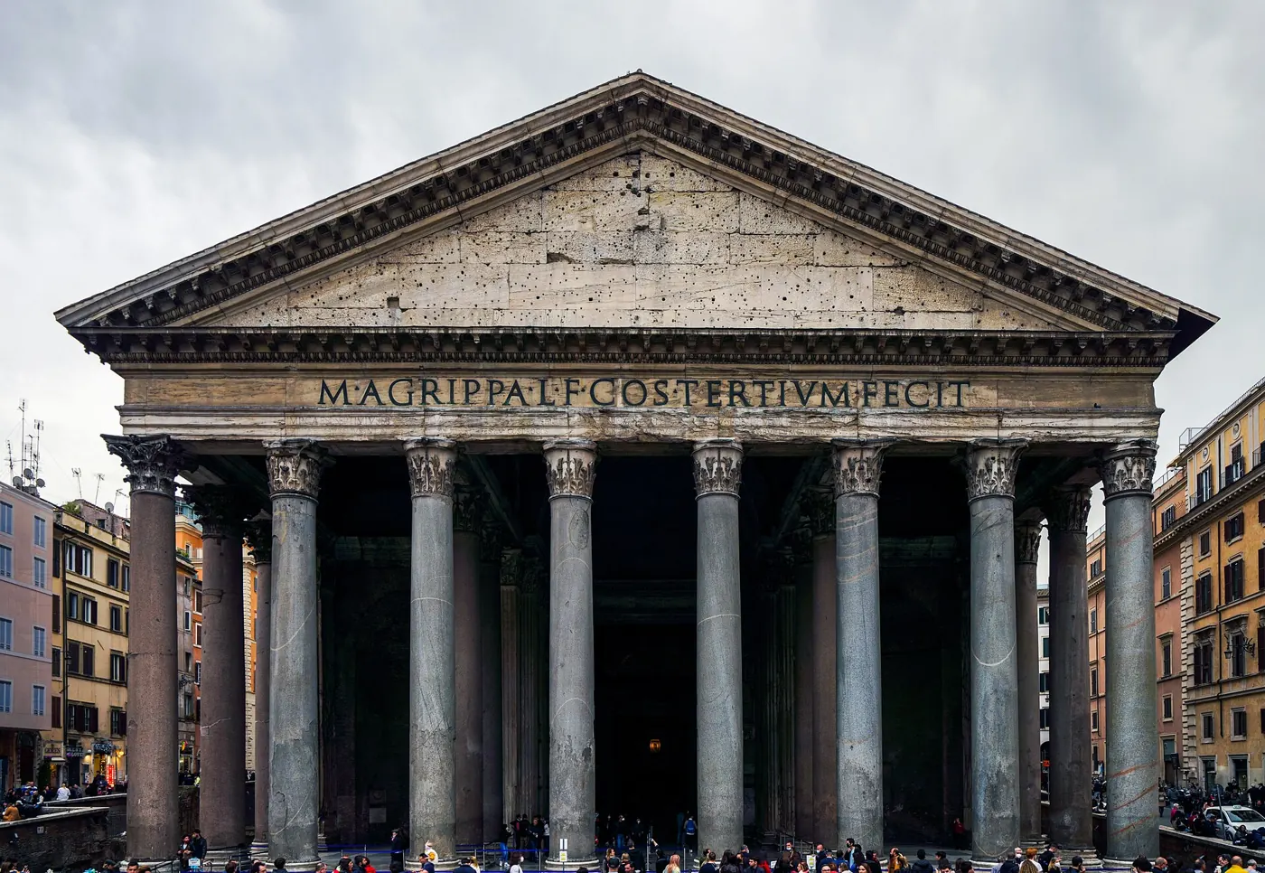 The façade of the Pantheon in Rome